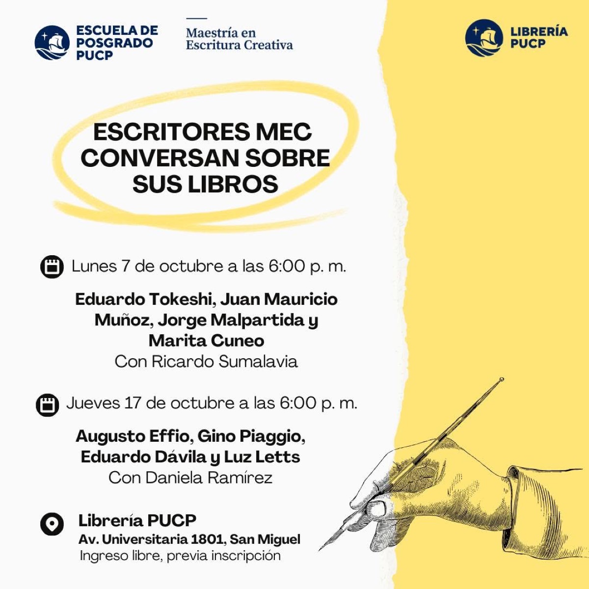 Foto de Escritores MEC conversan sobre sus libros